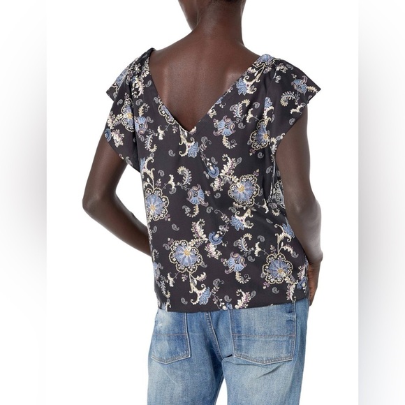 Rebecca Taylor flower print silk/viscose ruffle top - Picture 7 of 8